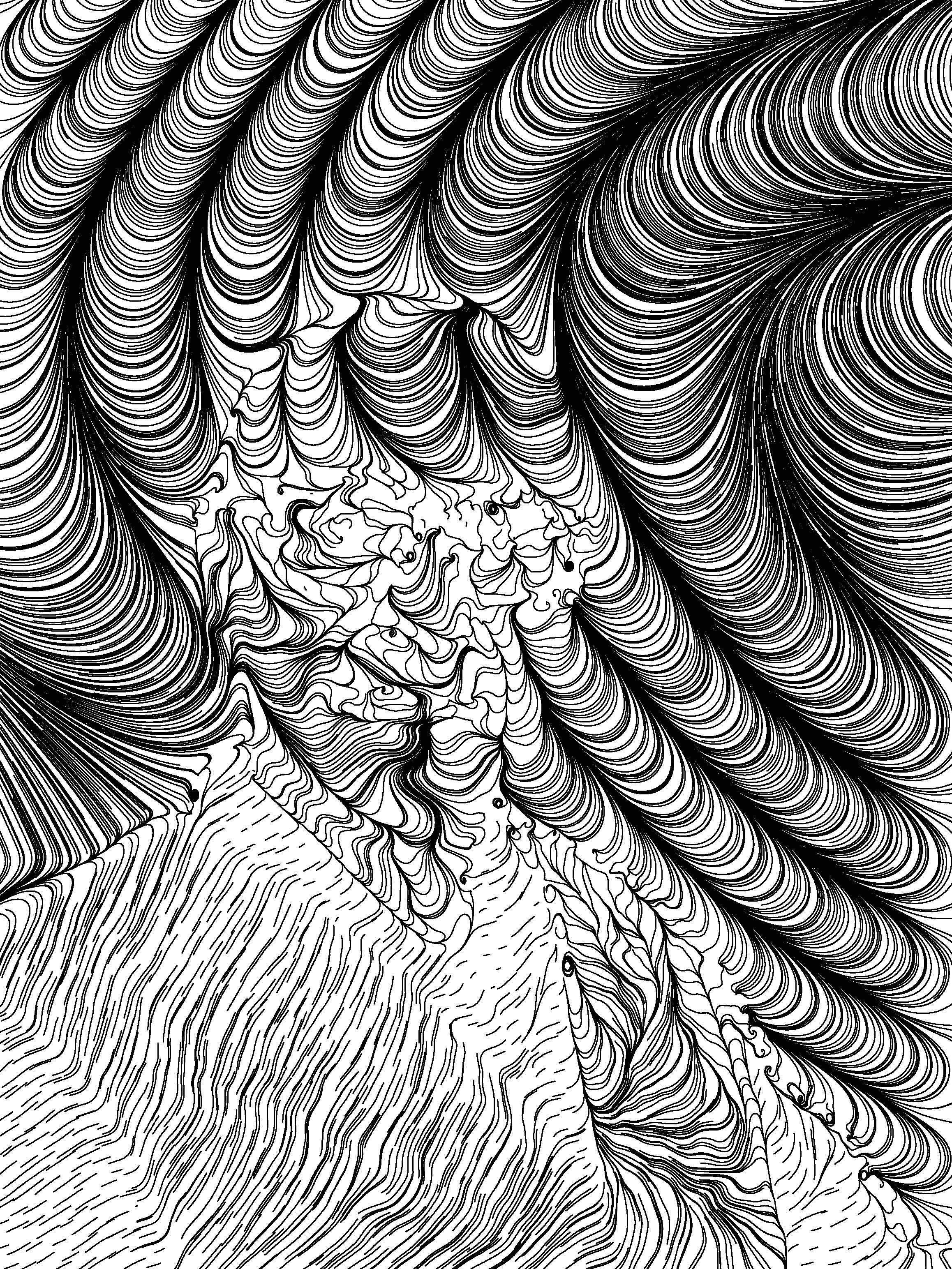 Perlin noise combined with an image flow field